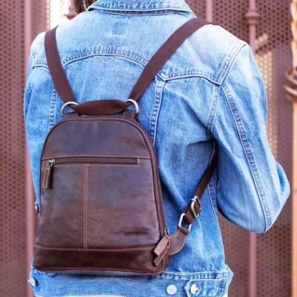 Jack Georges Voyager Convertible Backpack Crossbody Bag Brown - Picture 4 of 16